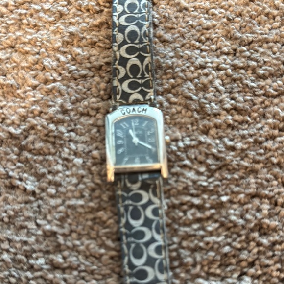 Coach Black and Silver Patterned Watch logo - Picture 1 of 5